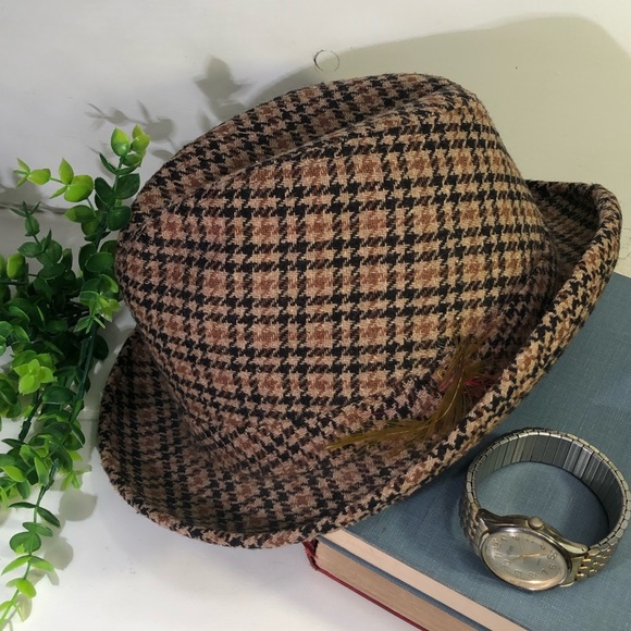 United Hatters Accessories - VTG United Hatters Tweed Houndtooth Unisex Retro Hat